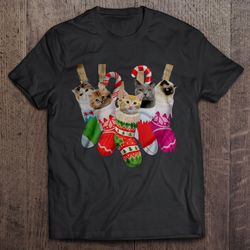 cats christmas stocking v-neck t-shirt