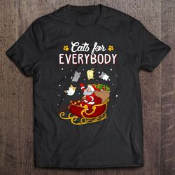 cats for everybody funny ugly christmas slim fit tee shirt
