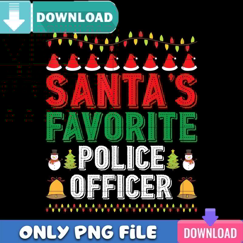 Santa Favorite Police Officer PNG Perfect Sublimation Design Download.jpg