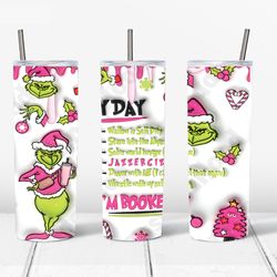 3D Inflated Grinch Christmas 20 Oz Skinny Tumbler Png, Grinch Png, Christmas 20oz Tumbler Wrap, Christmas Movies Png