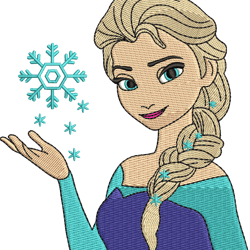 Beauty Princess Elsa Machine Embroidery Design, 4x4 and 5x7 Hoop, Frozen Princess Elsa Embroidery Design, Frozen Machine