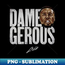 Damian Lillard Milwaukee Dame-gerous - Vintage Sublimation PNG Download - Defying the Norms