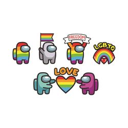 among us lgbtq rainbow pride among us svg, valentine svg, among us svg, lgbt svg, among us valentine svg, heart svg, imp