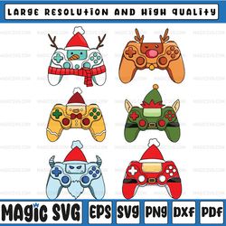 video game controller christmas san-ta hat gamer boys kids png, christmas game controller png ,funny gamer christmas png