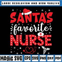 San-ta Favorite Nurse for Christmas In Hospital Svg, Santa's Favorite Nurse Svg, Cute Holiday Nurse Svg,Christmas Nurse
