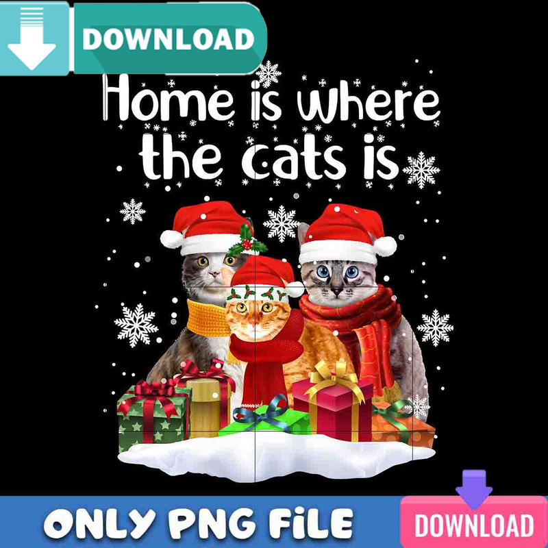 Cats In Snow Winter PNG Perfect Sublimation Design Download.jpg