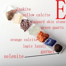 Natural Selenite Stick With 7 Piece Chakas Raw Mineral Rock Stone Gemstone Reiki Healing Palm Home Decor Gift