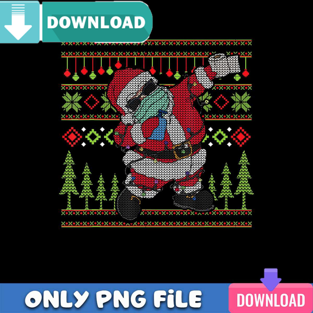 Christmas Dabbing Santa Wearing Mask PNG Best Files Design.jpg