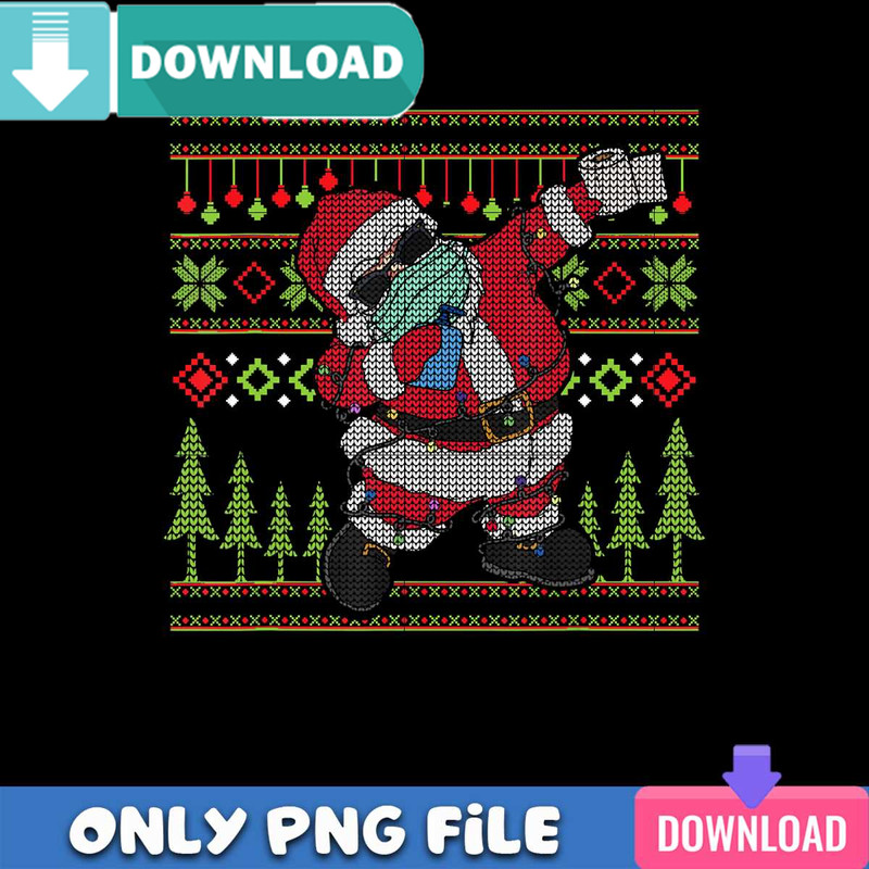 Christmas Dabbing Santa Wearing Mask PNG Best Files Design.jpg