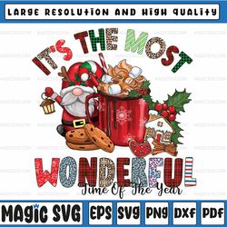 it's the most wonderful time of the year png, merry christmas, coffee png, christmas tree png, family christmas leopard,