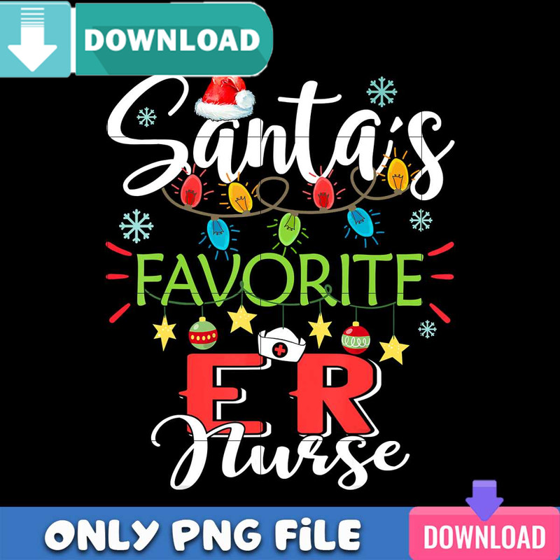 Santa Favorite ER Nurse PNG Perfect Sublimation Design Download.jpg