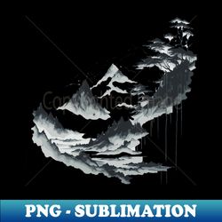 Asian landscape painting - Modern Sublimation PNG File - Create with Confidence