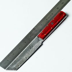 custom handmade damascus steel hunting knife with wood handle