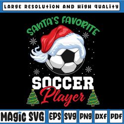 Santa's Favorite Soccer Player Christmas Svg, Christmas Lights - School Sports Team - Digital Download Instant Svg File