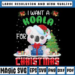 merry koala christmas ugly santa hat light  png, , funny for christmas png, digital download png
