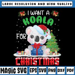 Merry Koala Christmas Ugly Santa Hat Light  Png, , Funny for Christmas Png, Digital Download Png