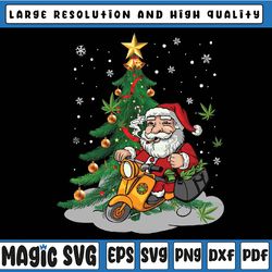 Funny Weed Gnome Christmas Lights Tree Cannabis Marijuana Png, Marijuana Leaf Christmas, Digital Instant Download Png