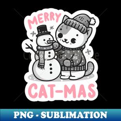 Merry Cat-Mas - Vintage Sublimation PNG Download - Instantly Transform Your Sublimation Projects