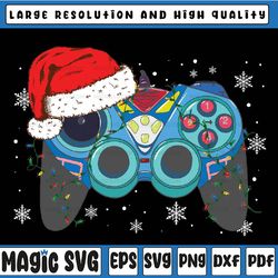 video game controller christmas santa hat gamer boys png, game controller xmas png, game controller santa claus png