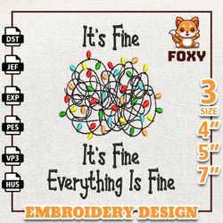 christmas embroidery designs, everything is fine embroidery, its fine, instant download