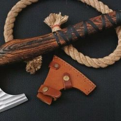 custom handmade carbon steel hatchet tomahawk hunting axe with beautiful head