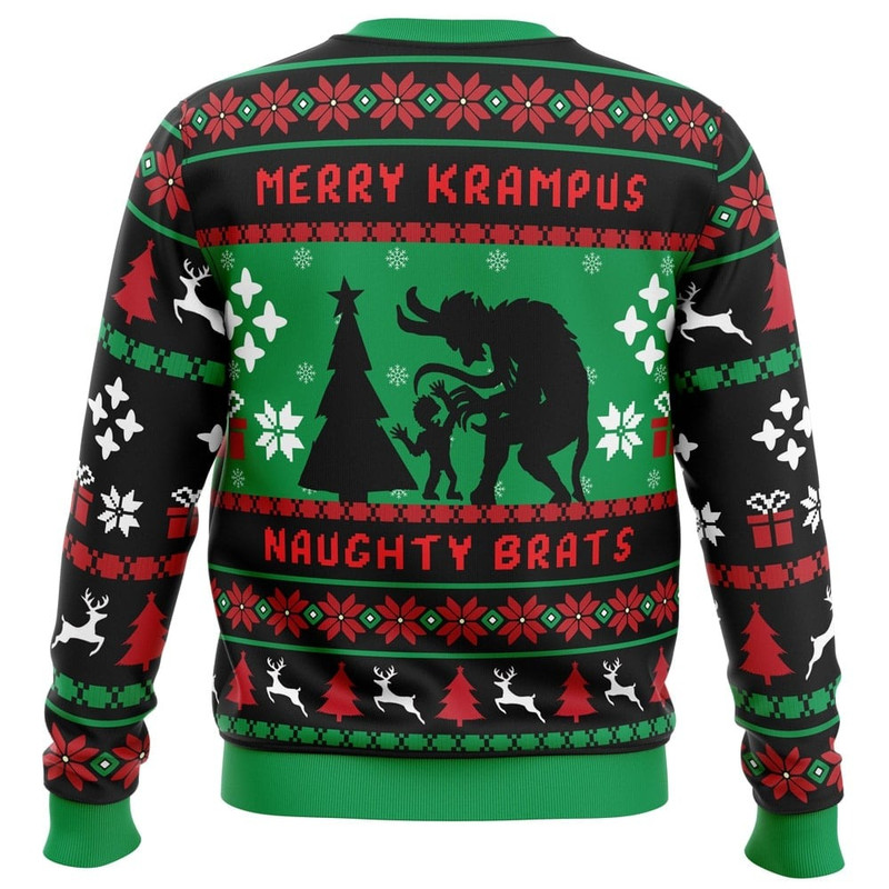 Naughty Brats Krampus All Over Print Ugly Hoodie Zip 3D Hoodie 3D Ugly Christmas Sweater 3D Fleece Hoodie