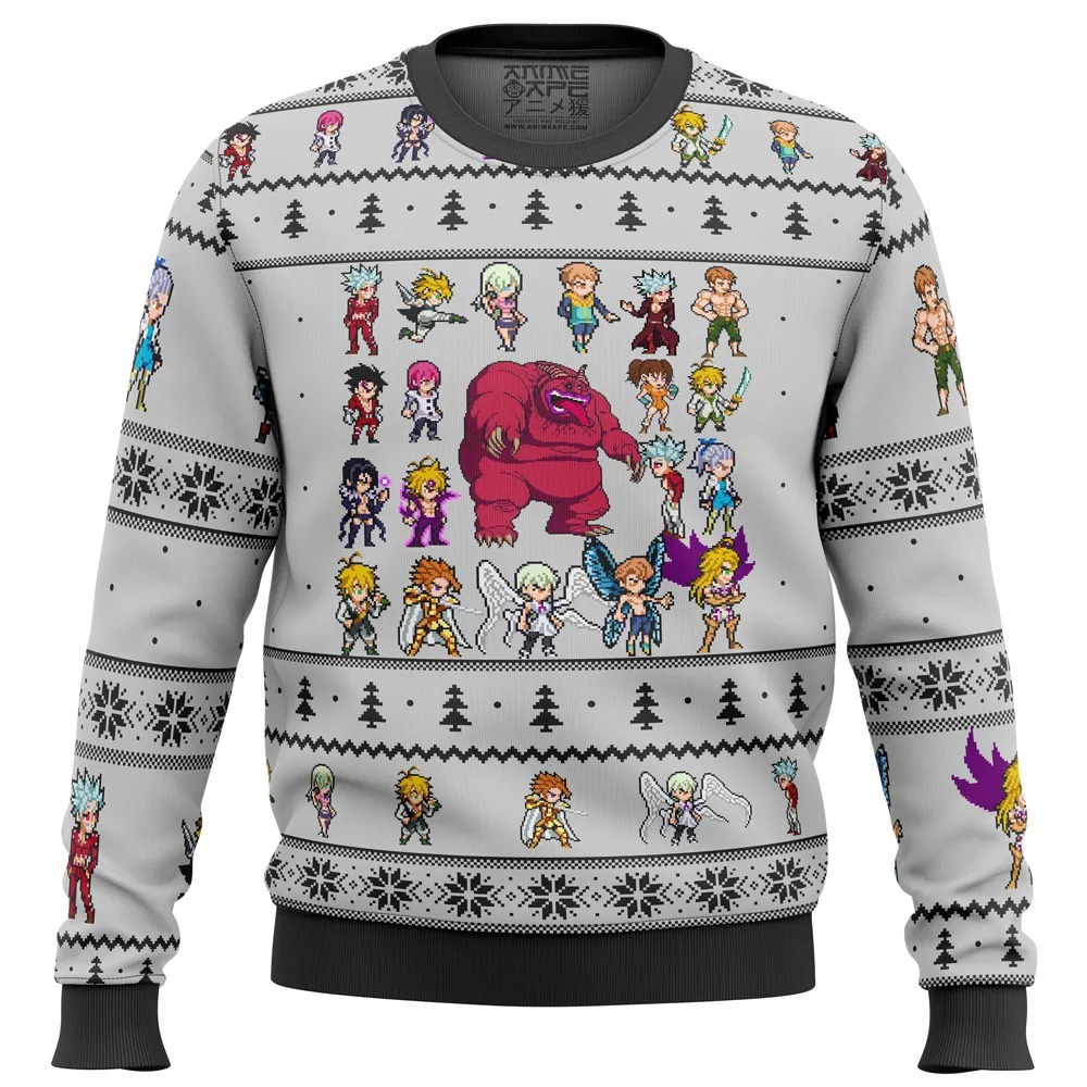 Seven Deadly Sins Sprites All Over Print Ugly Hoodie Zip 3D Hoodie 3D Ugly Christmas Sweater 3D Fleece Hoodie