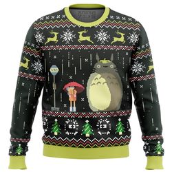 studio ghibli totoro rain all over print ugly hoodie zip 3d hoodie 3d ugly christmas sweater 3d fleece hoodie