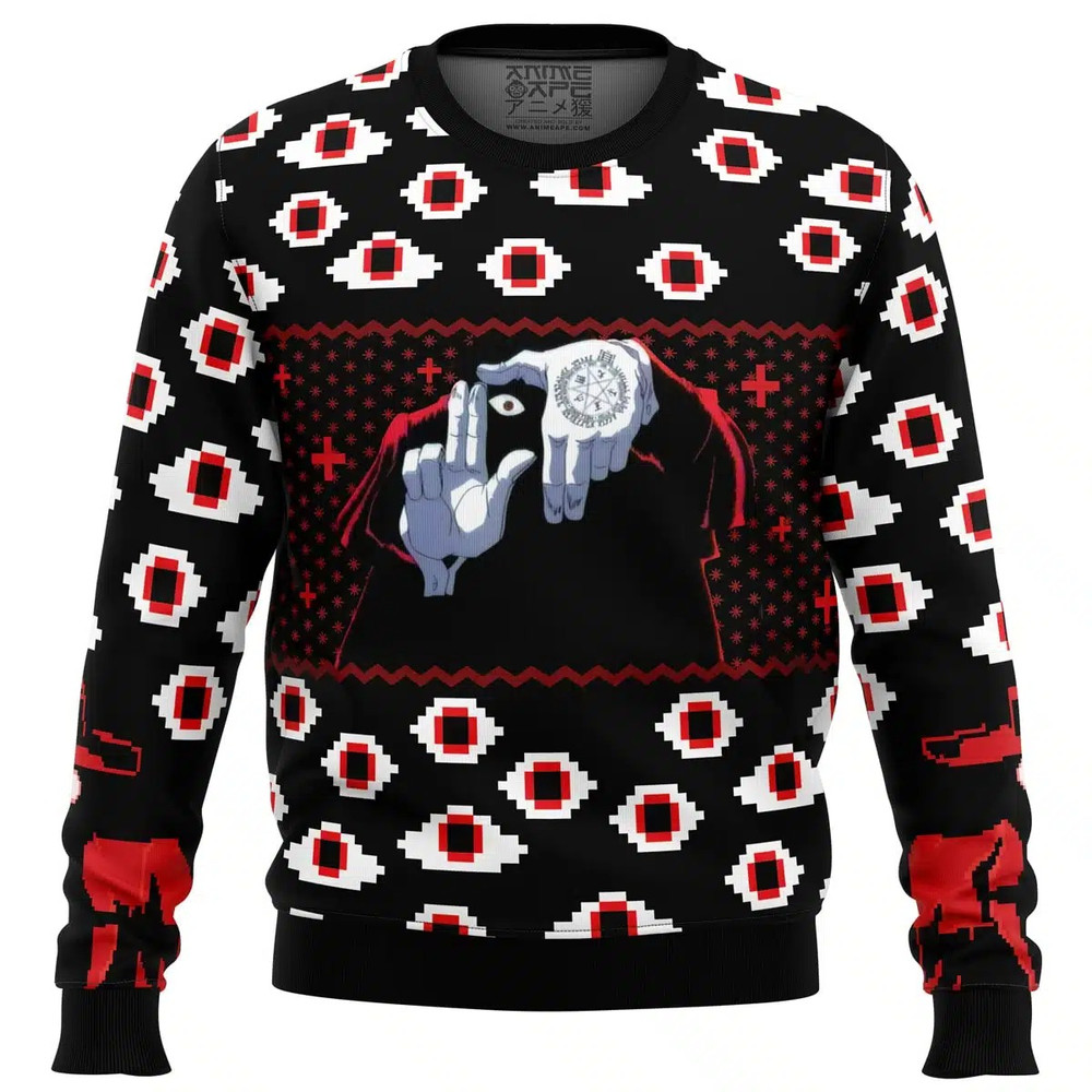 Alucard Eyes Hellsing All Over Print Ugly Hoodie Zip 3D Hoodie 3D Ugly Christmas Sweater 3D Fleece Hoodie