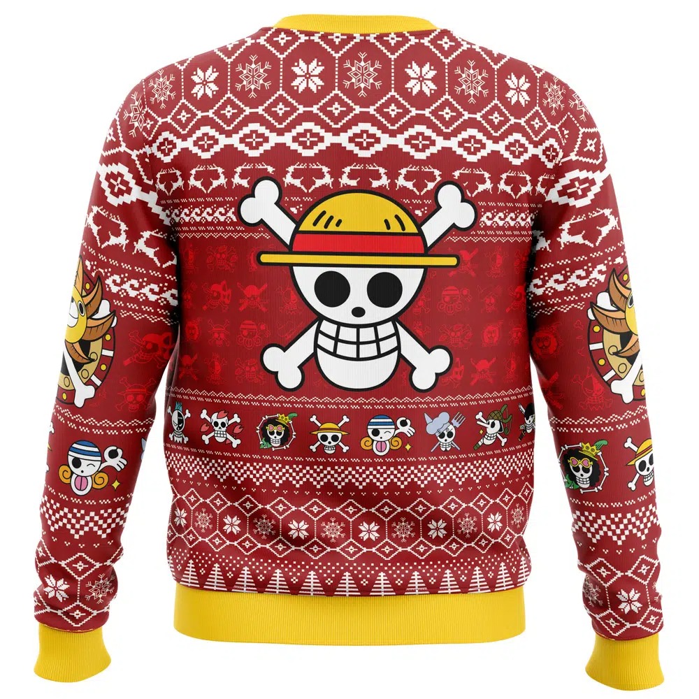 Merry Mugiwara Pirates One Piece All Over Print Ugly Hoodie Zip 3D Hoodie 3D Ugly Christmas Sweater 3D Fleece Hoodie
