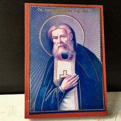 Christian Orthodox Icon of St. Seraphim of Sarov | Orthodox icon | Hanging icon | Seraphim Sarovskiy
