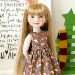 Mandrake dress for Ruby Red Fashion Friends doll in Harry Potter style, 14"-15" doll clothes for Christmas or Halloween