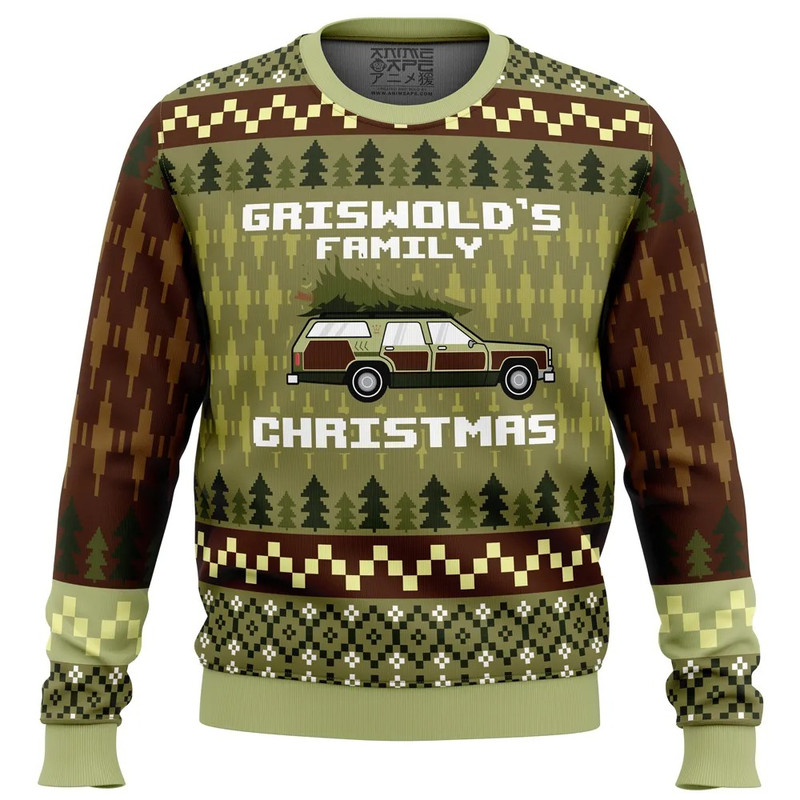 Griswold's Family Christmas Vacation All Over Print Ugly Hoodie Zip 3D Hoodie 3D Ugly Christmas Sweater 3D Fleece Hoodie
