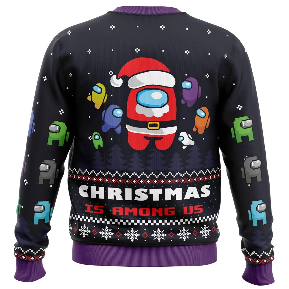 Christmas is Among Us All Over Print Ugly Hoodie Zip 3D Hoodie 3D Ugly Christmas Sweater 3D Fleece Hoodie
