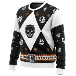 Mighty Morphin Power Rangers Black All Over Print Ugly Hoodie Zip 3D Hoodie 3D Ugly Christmas Sweater 3D Fleece Hoodie