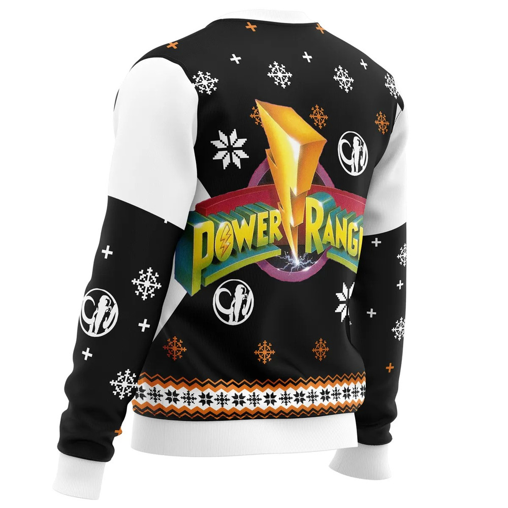 Mighty Morphin Power Rangers Black All Over Print Ugly Hoodie Zip 3D Hoodie 3D Ugly Christmas Sweater 3D Fleece Hoodie
