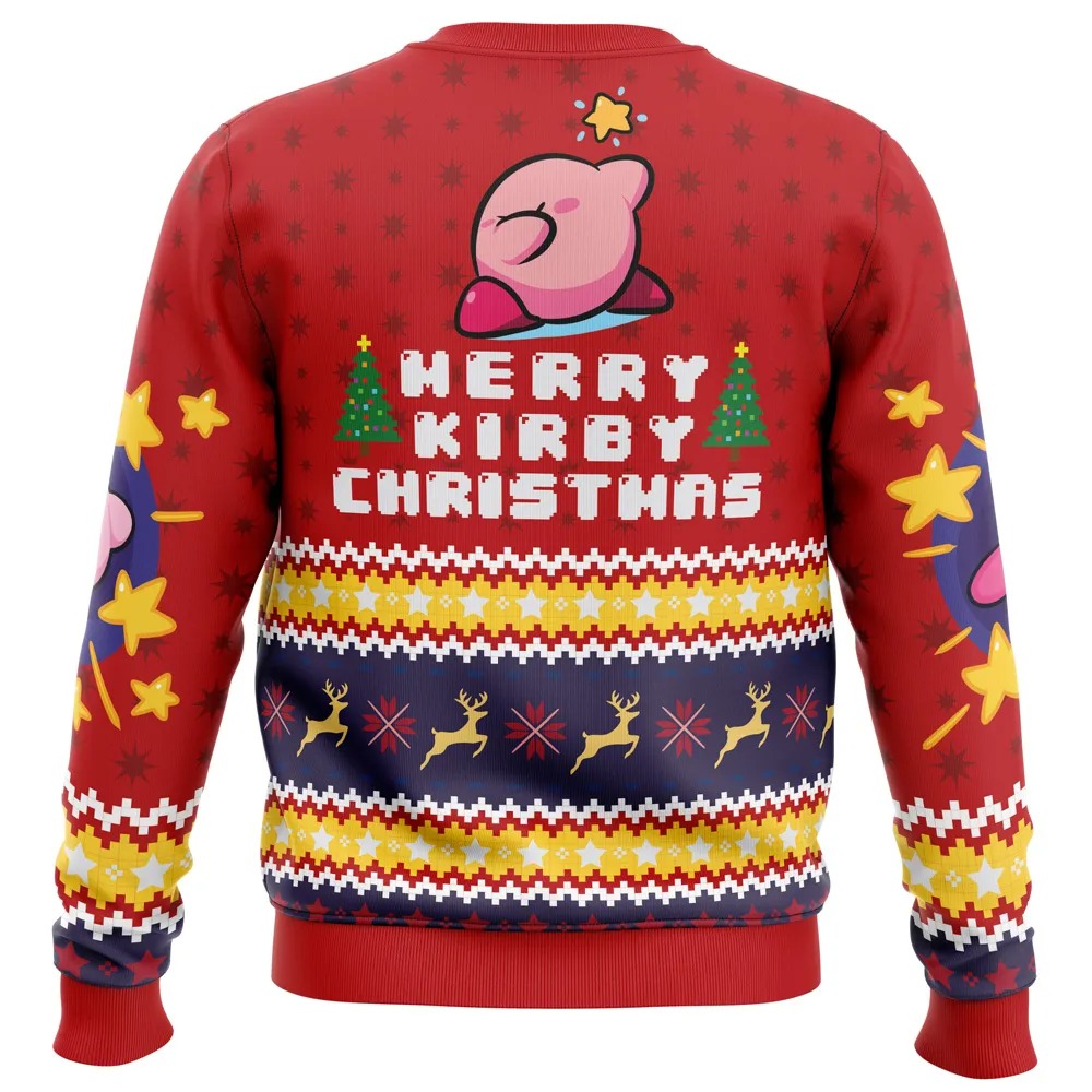Merry Kirby Christmas Kirby All Over Print Ugly Hoodie Zip 3D Hoodie 3D Ugly Christmas Sweater 3D Fleece Hoodie
