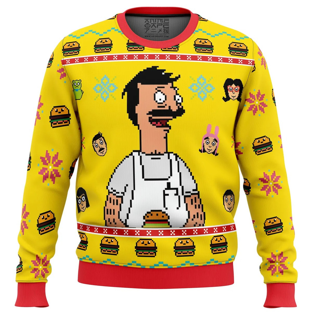 Bob's Burgers All Over Print Ugly Hoodie Zip 3D Hoodie 3D Ugly Christmas Sweater 3D Fleece Hoodie
