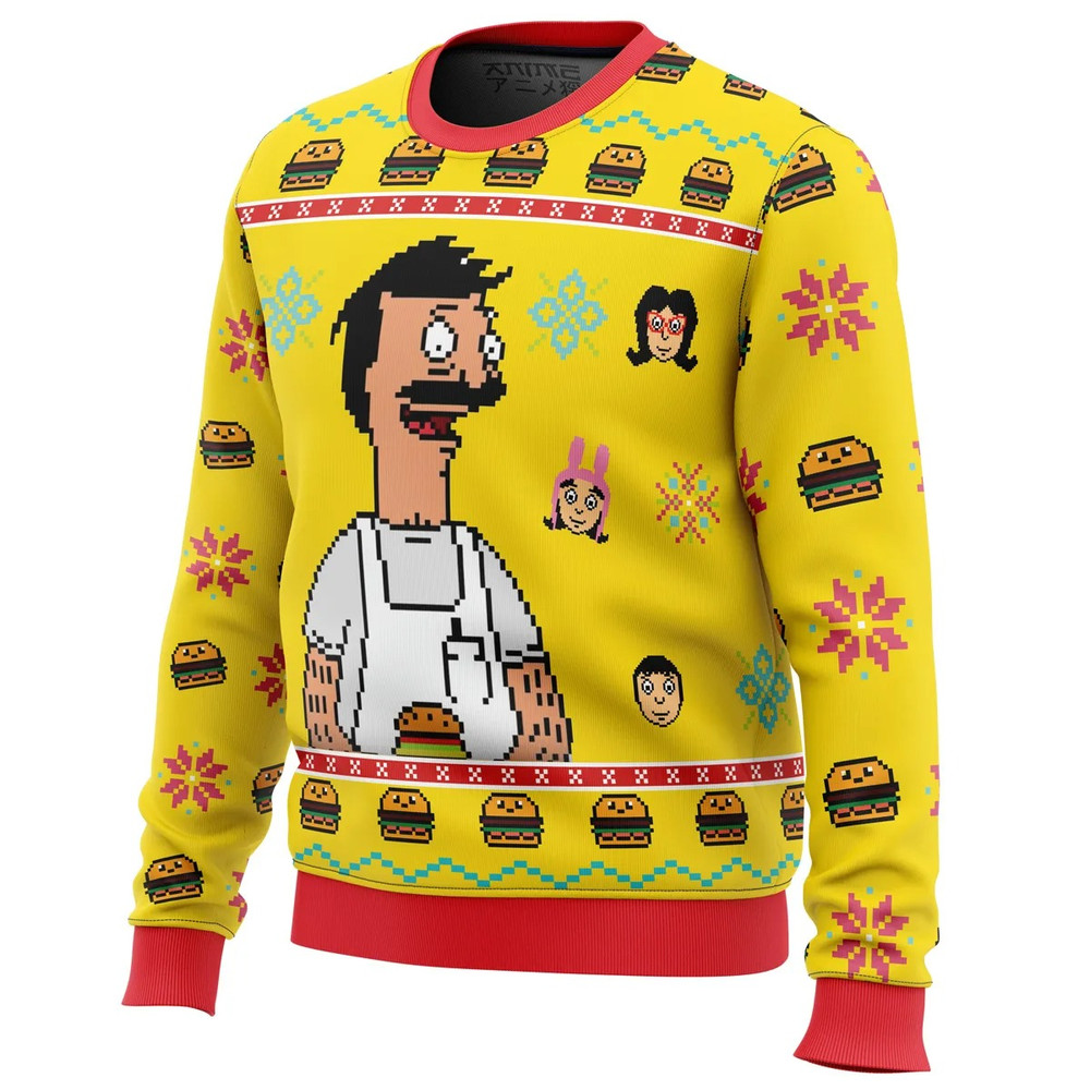 Bob's Burgers All Over Print Ugly Hoodie Zip 3D Hoodie 3D Ugly Christmas Sweater 3D Fleece Hoodie