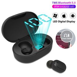 universal e6s led display wireless earphone tws bluetooth v5.0 headsets waterproof bluetooth earbuds