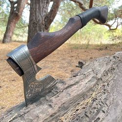custom hand forged carbon steel ashwood handle viking tomahawk hatchet axe
