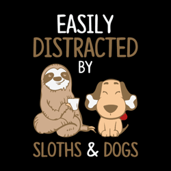 easily distracted by sloths and dogs svg, trending svg, sloth svg, dog svg