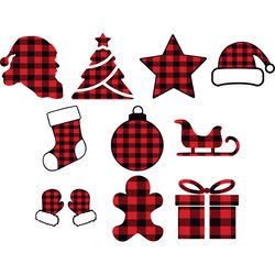 plaid christmas bundle svg, christmas svg, xmas svg