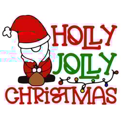 holly jolly christmas gnome svg, christmas svg, xmas svg
