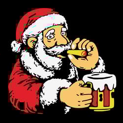 santa smoking cigar and drinking beer svg, christmas svg, xmas svg