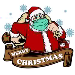 santa wearing mask merry christmas svg, christmas svg