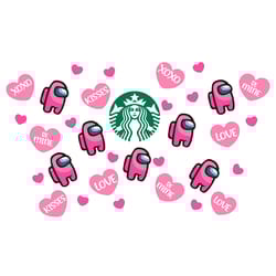 starbucks cold cup among us love svg, trending svg, among us love svg