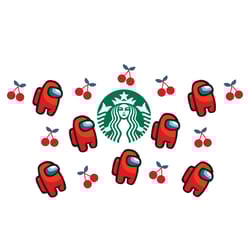 starbucks full wrap among us cherry svg, trending svg, starbucks wrap svg