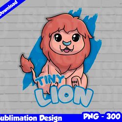 Lions Png, Football mascot, tiny lion t-shirt design PNG for sublimation, tiny sport mascot design