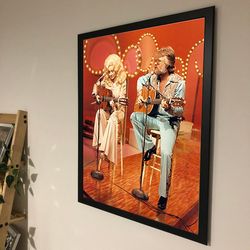 dolly parton and kenny rogers canvas, noframed, gift